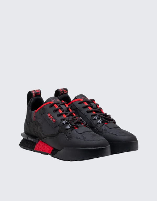 Replay Field Speed Combo Sneakers In Black And Red Men