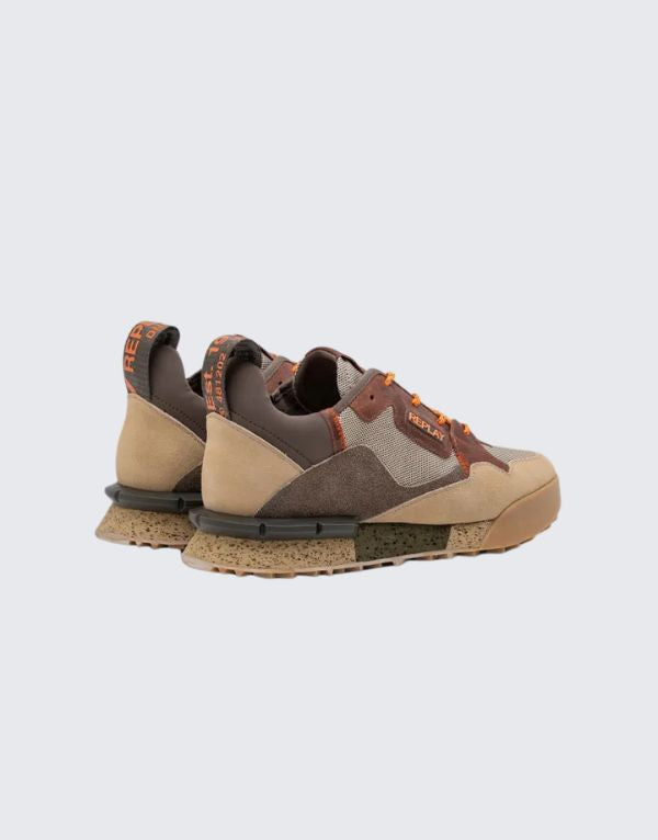 Replay Field Melt Sneakers In Beige And Taupe Men