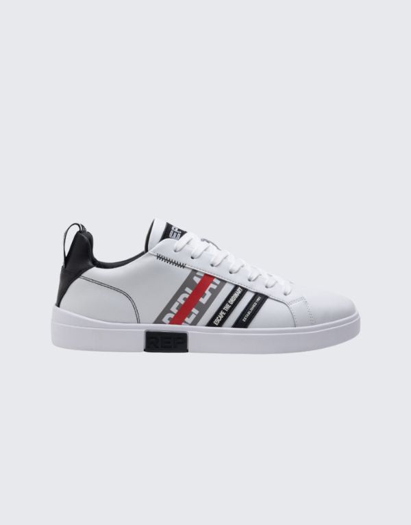 Replay Polys Stripes Sneakers In White And Black  Men