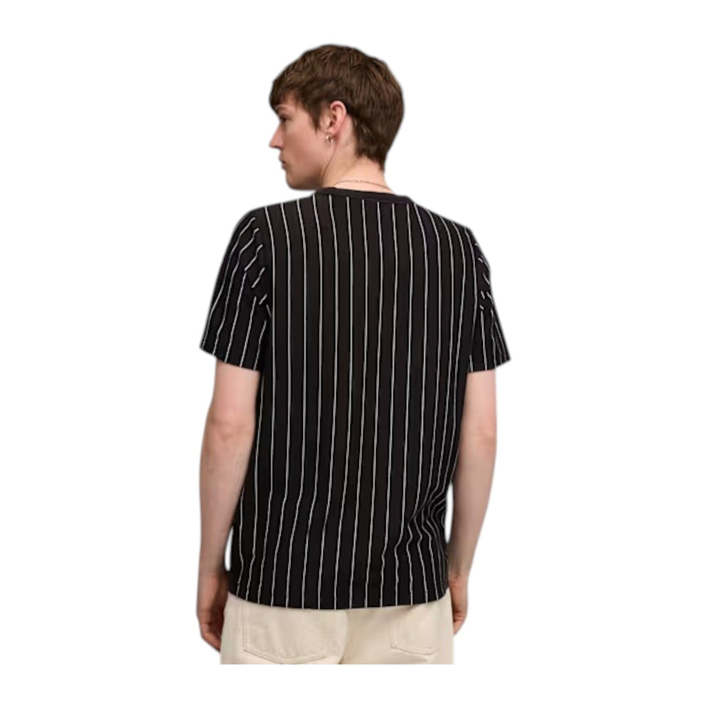 Puma Class Crew Neck Striped Regular Fit Tee - Black