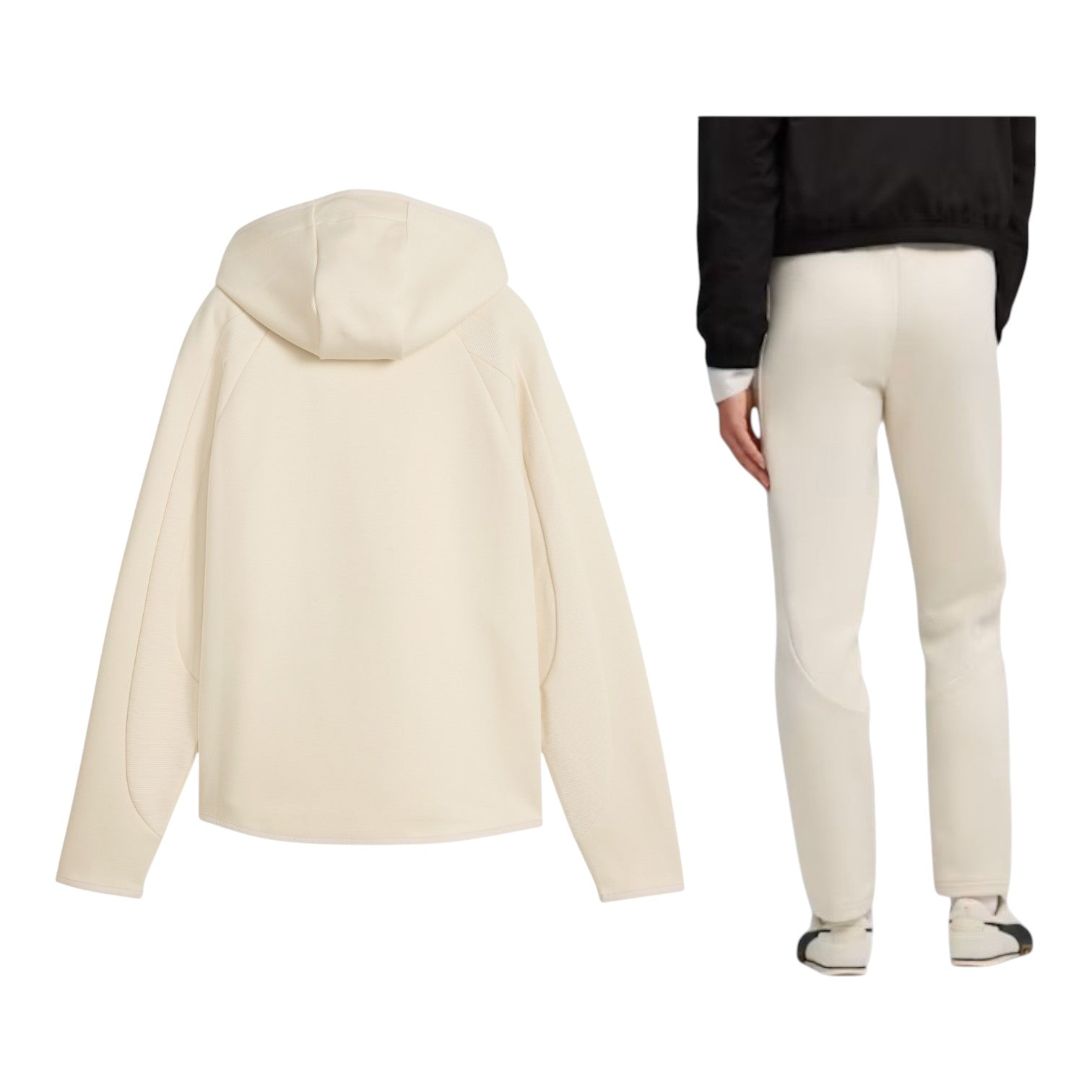 Puma Womens Evostripe Comfort Regular Fit Tracksuit Set - Alpine Snow Cream