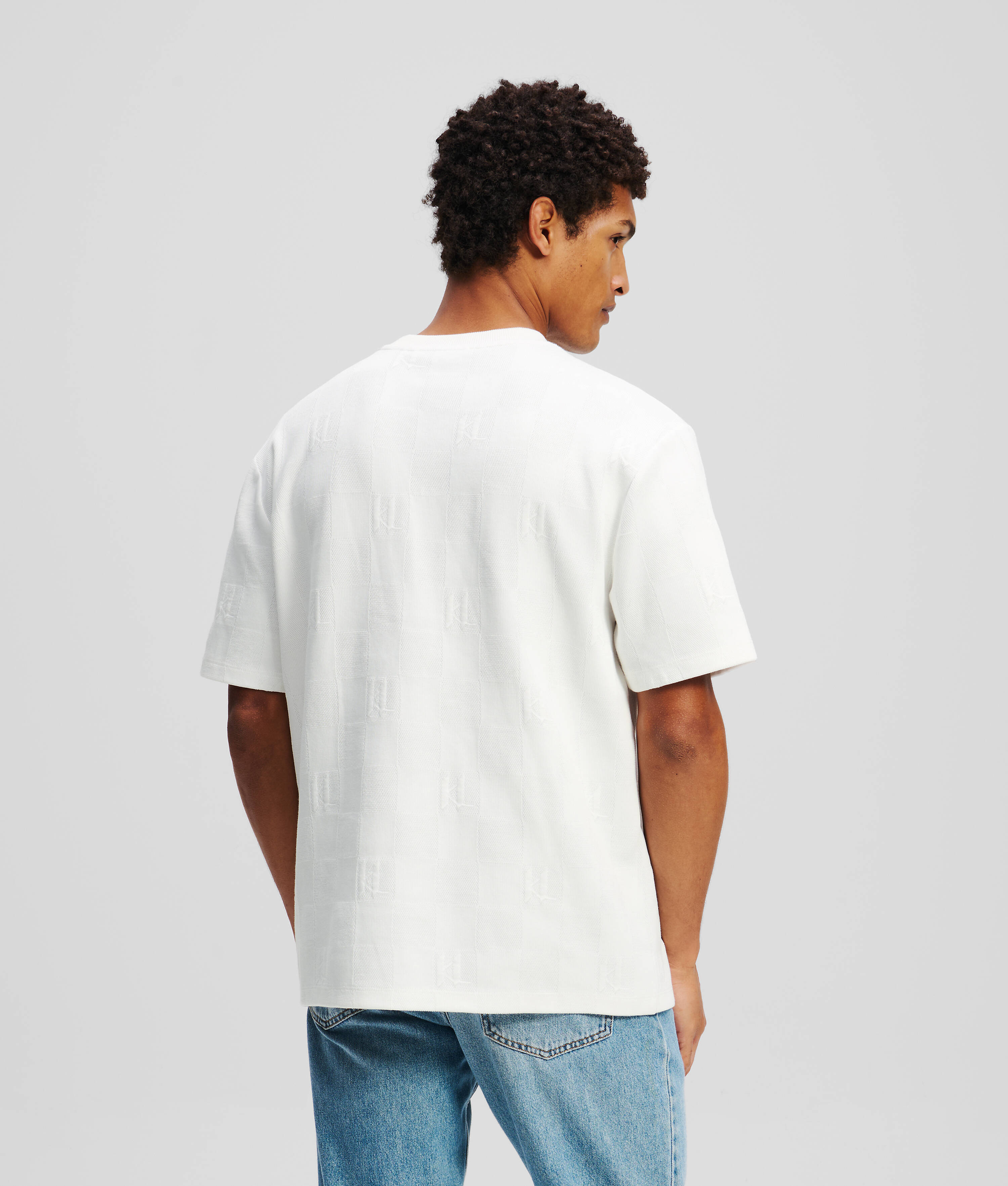 KL MONOGRAM CHECKED T-SHIRT