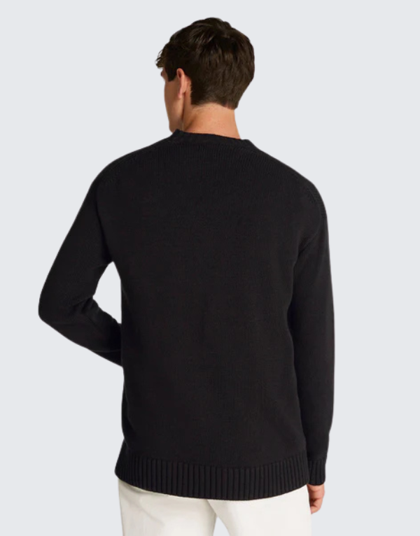 Calvin Klein Chenille Monologo Sweater In Black Men