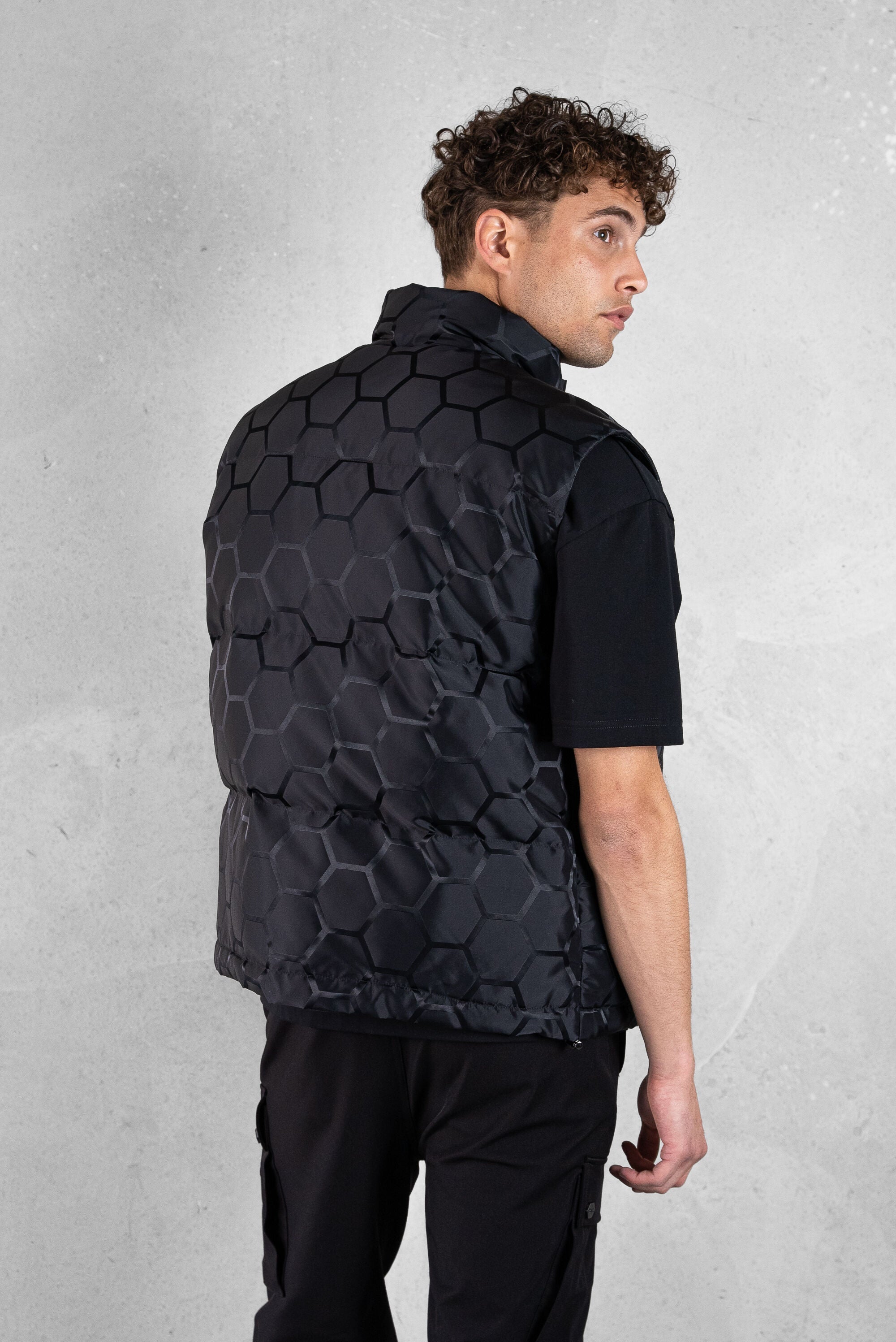 BALR Miles Straight Jacquard Bodywarmer Jet Black