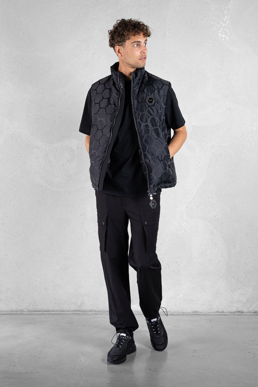 BALR Miles Straight Jacquard Bodywarmer Jet Black