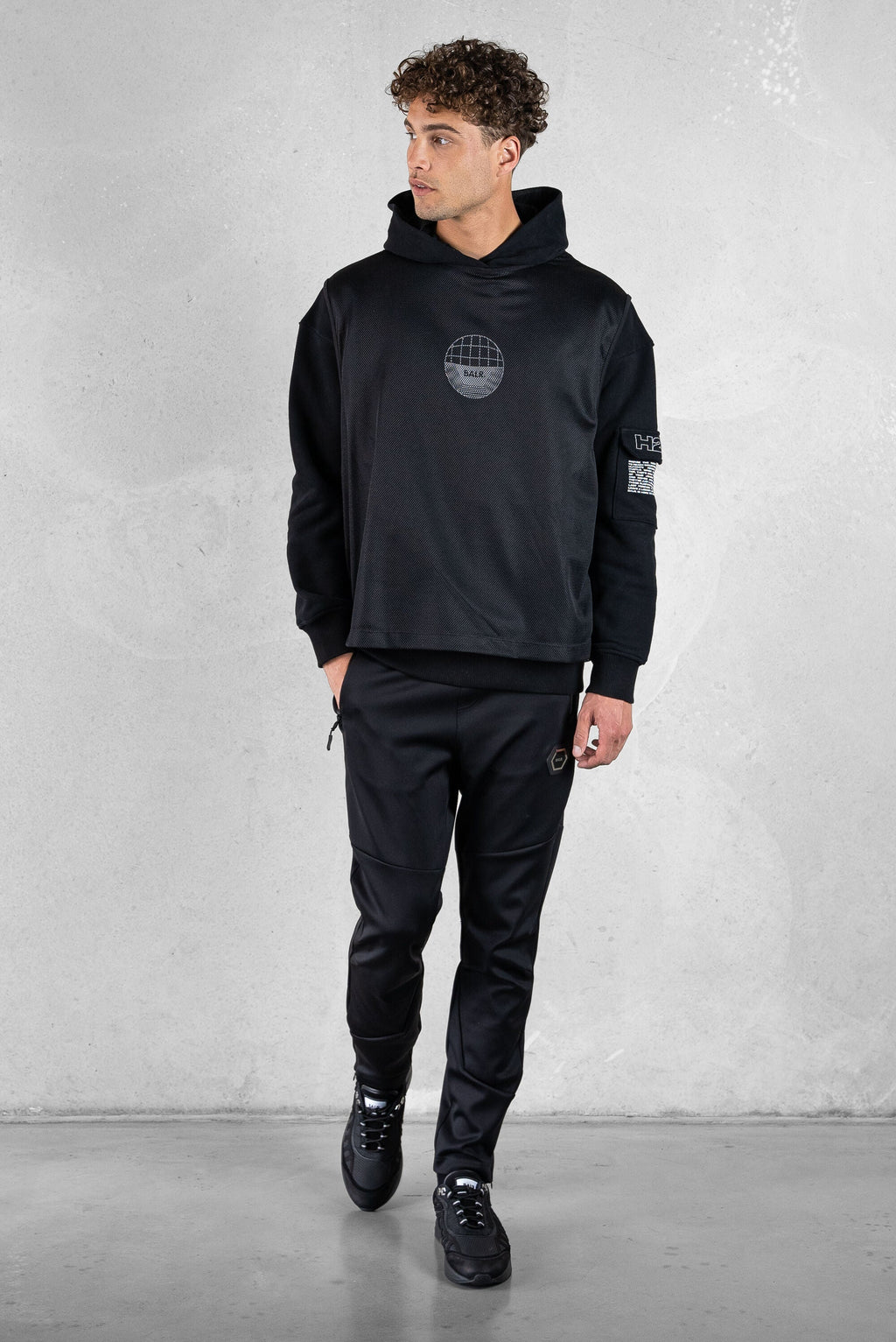 BALR Slim Tech Zip Track Pants Jet Black