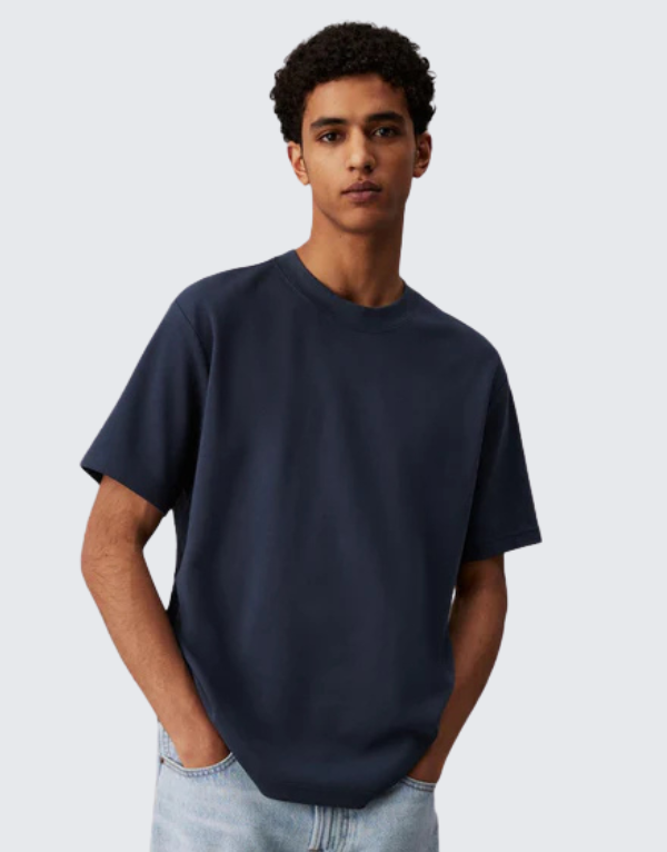 Calvin Klein Interlock T-Shirt In Navy Men