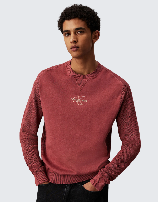 Calvin Klein Monologo Sweater In Red
