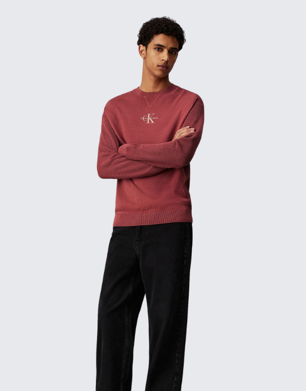 Calvin Klein Monologo Sweater In Red