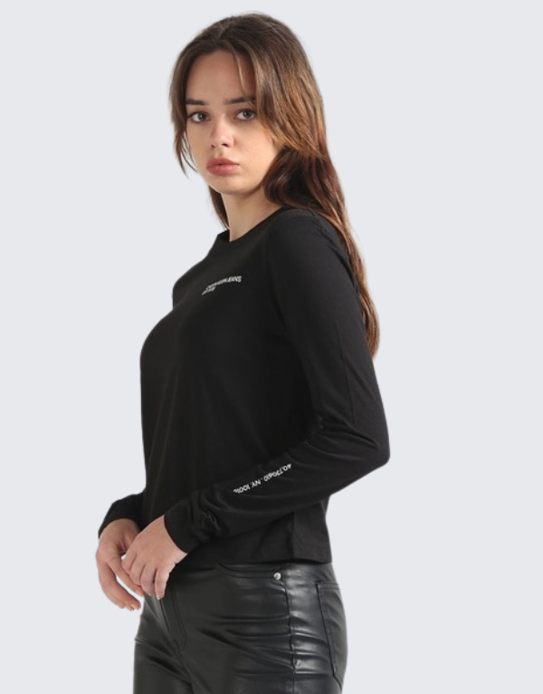 Calvin Klein Multi Placement Long Sleeve T-Shirt Womens