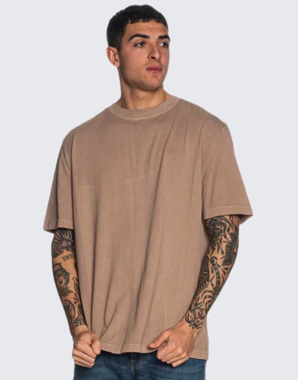 Calvin Klein Washed Puff Print T-Shirt In Taupe Men