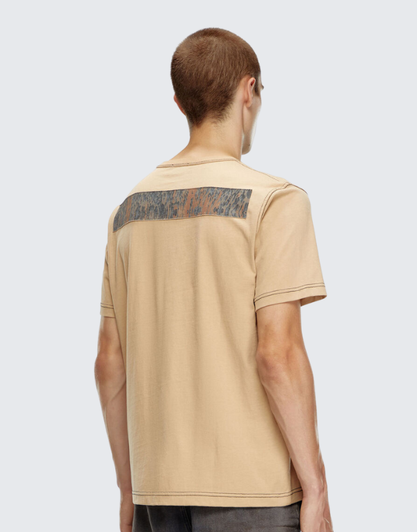 Diesel T-Adjust Q1 Short Sleeve T-Shirt In Olive Green (72S) Men