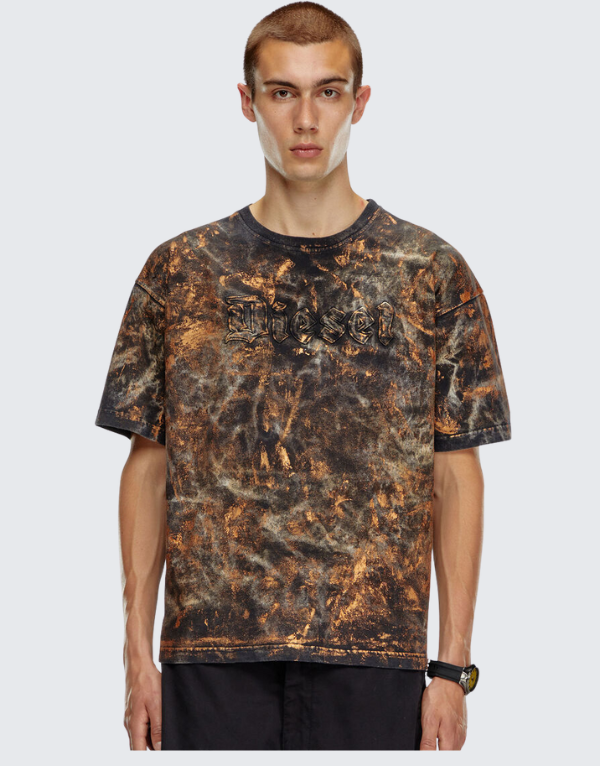 Diesel T-Boxt Q12 Short Sleeve T-Shirt In Beige (7Esa) Men