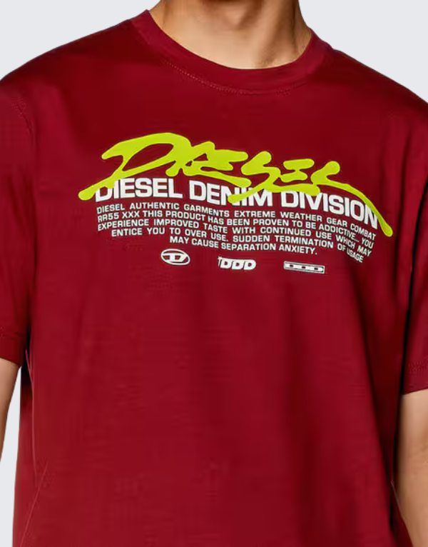 Diesel T-Just L3 Short Sleeve T-Shirt In 40Y  Men