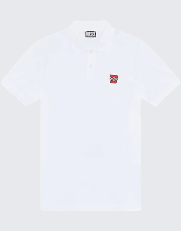 Diesel T-Smith G1 Short Sleeve Polo T-Shirt In 100 Men