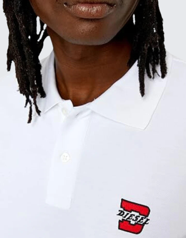 Diesel T-Smith G1 Short Sleeve Polo T-Shirt In 100 Men