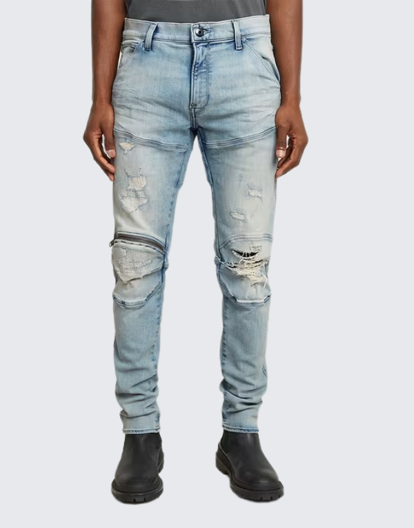 G-Star Raw 5620 3D Zip Knee Skinny Jeans In Vintage Summer Sky Wash Men