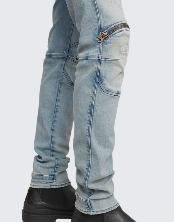 G-Star Raw 5620 3D Zip Knee Skinny Jeans In Vintage Summer Sky Wash Men
