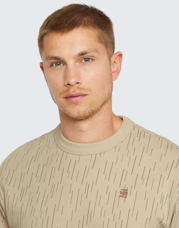 G-Star Raw All-Over Print Sweater In Dark Brick Rain Camo Mens