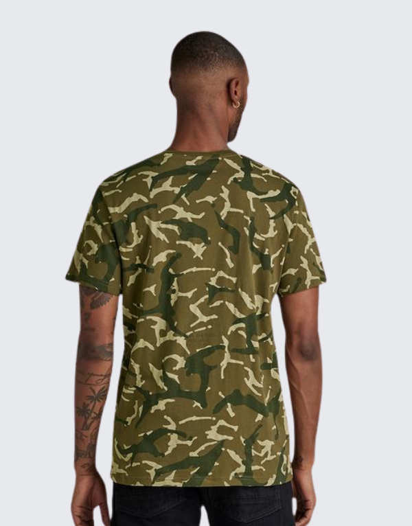 G-Star Raw Camo Short Sleeve T-Shirt In Wild Olive Camo For Men