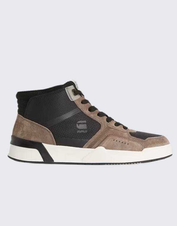 G-Star Raw Carrick Cup Mid Sneakers  In Black And Taupe Men