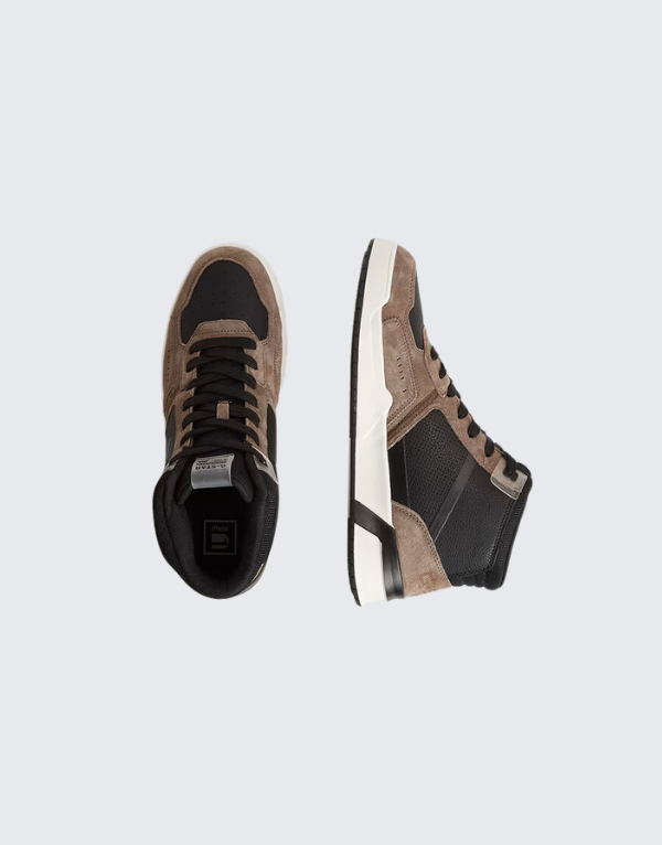 G-Star Raw Carrick Cup Mid Sneakers  In Black And Taupe Men