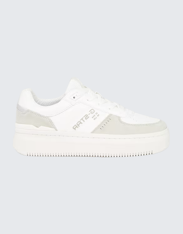 G-Star Raw Eve Basic Leather Jacket  In White And Silver Men