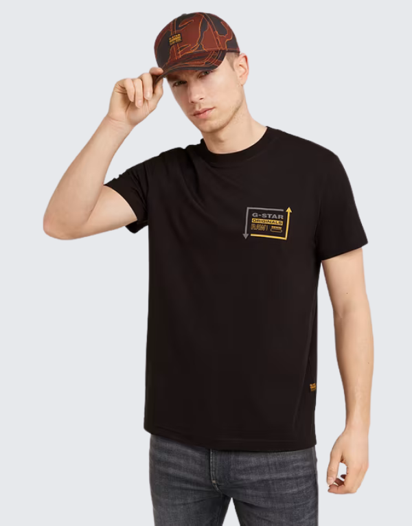 G-Star Raw Originals Catch Short Sleeve T-Shirt In Dark Black For Men