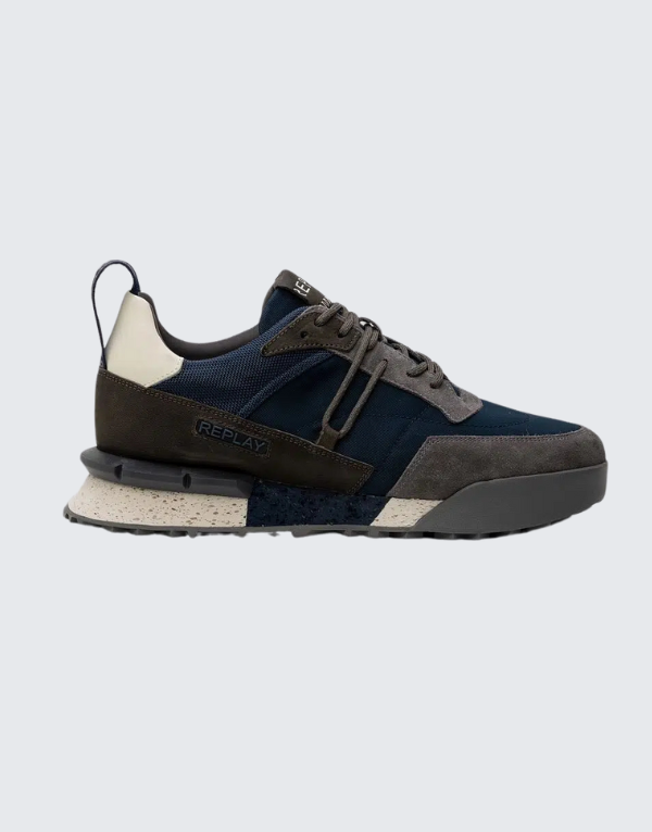 Replay Field Speed Jupiter X Sneakers In Navy And Grey Men