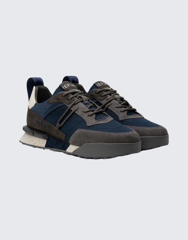 Replay Field Speed Jupiter X Sneakers In Navy And Grey Men