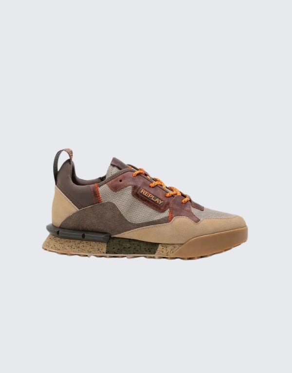 Replay Field Melt Sneakers In Beige And Taupe Men