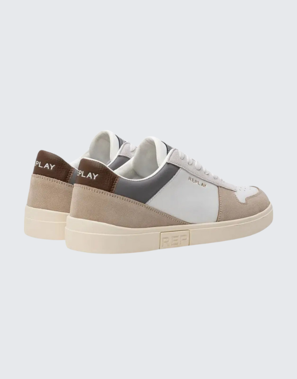 Replay Polys Court 3 Sneakers In White And Beige Men