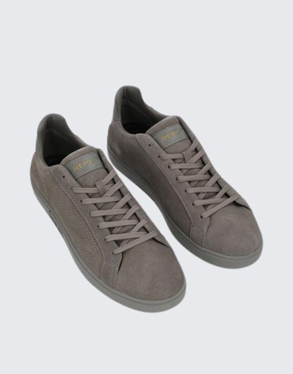 Replay Polys Studio Suede Sneakers In Grey  Men